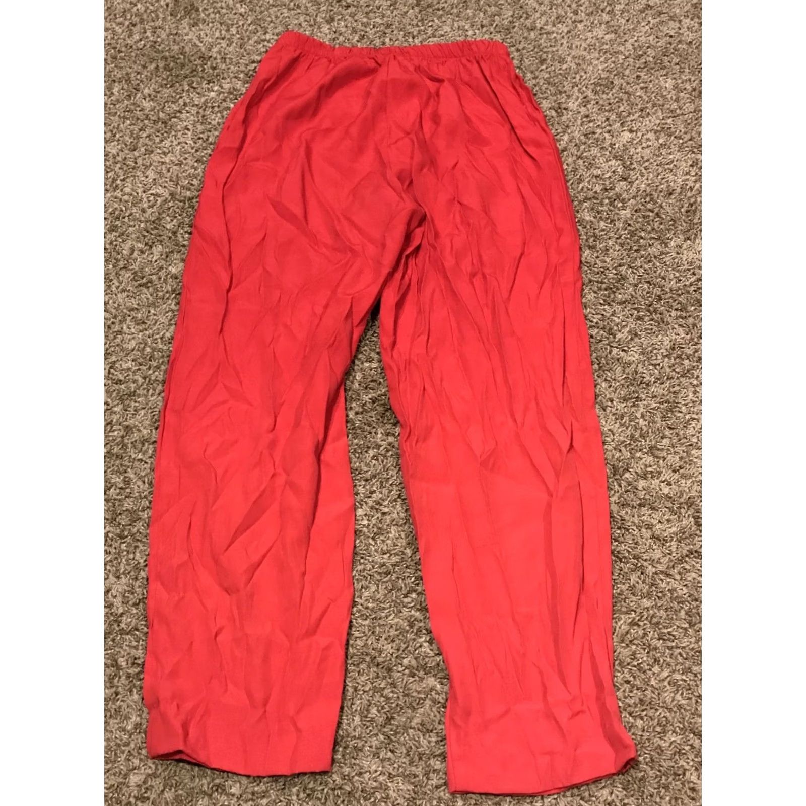 Vintage VINTAGE Unbranded Womens Pants Dress Pants 12 Red Acetate Blend Elastic Waist 26 Inseam 26 Straight 90s Casual Mens? Womens Size 34" / US 12 / IT 48 - 3 Thumbnail