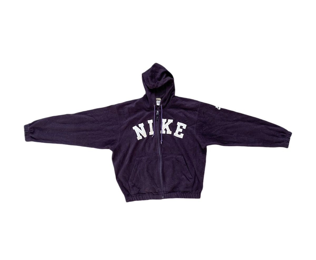 Nike Vintage 90s Nike Hoodie Spellout Fleece Full Zip XL Size US XL / EU 56 / 4 - 1 Thumbnail