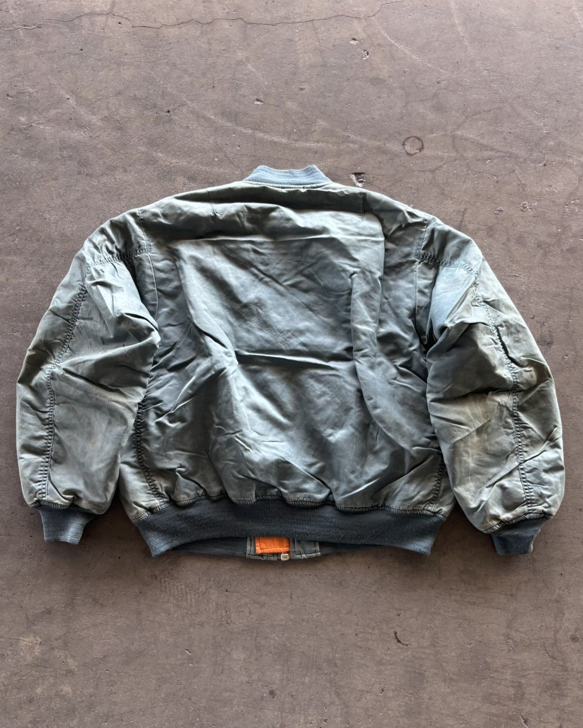 Alpha Industries 1990s Bomber Faded Grey Reversible Japan Jacket Size US L / EU 52-54 / 3 - 6 Thumbnail
