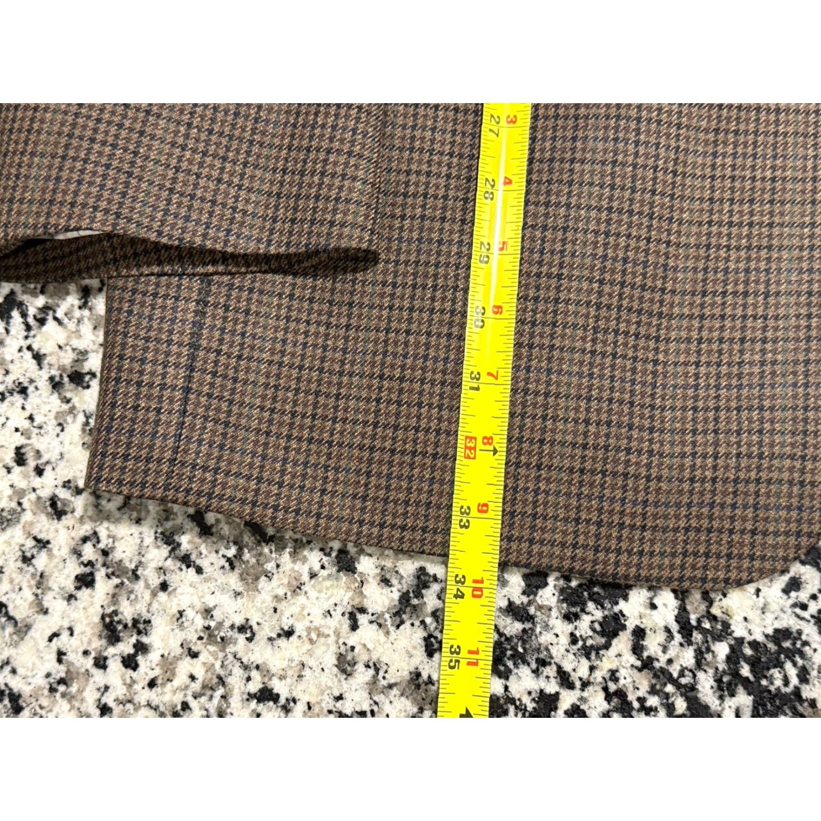 Ralph Lauren VINTAGE Ralph Lauren Mens Blazer Jacket 46 Long Wool Silk Houndstooth Classic Fit Fall Winter Size 46R - 5 Thumbnail