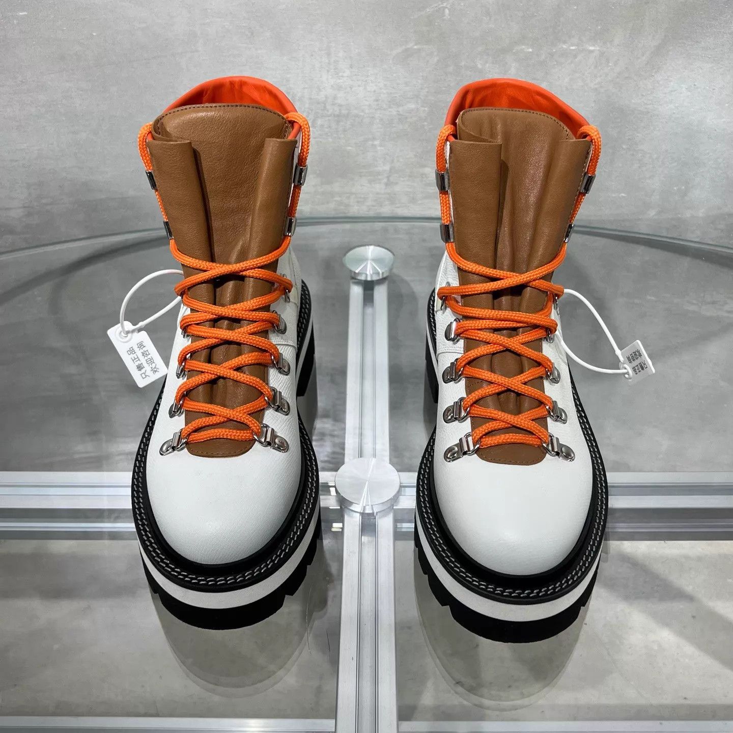 Hermes Hermes casual mid-calf boots white orange size 36 Size US 5.5 / IT 35.5 - 1 Thumbnail