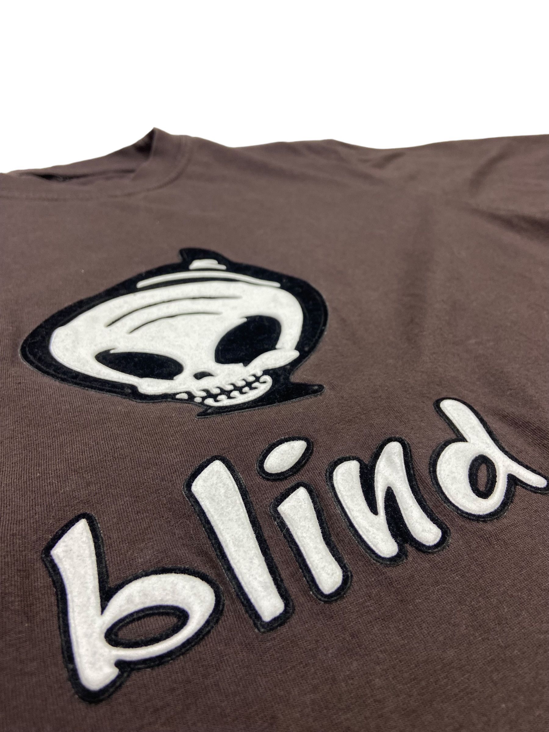 Vintage BLIND VELOUR PUFF BIG LOGO ARCHIVE RARE TEE 1990s - LOT № 12 Size US L / EU 52-54 / 3 - 5 Thumbnail