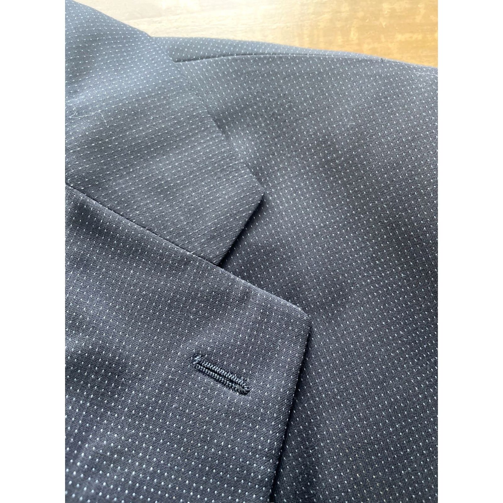 Pal Zileri Pal Zileri Sport Coat Men 42R Black Dotted Wool Blazer Notch Lapel Three-Button Single-Breasted Max 44 Chest Regular Fit Formal Casual Office Size 42R - 5 Thumbnail