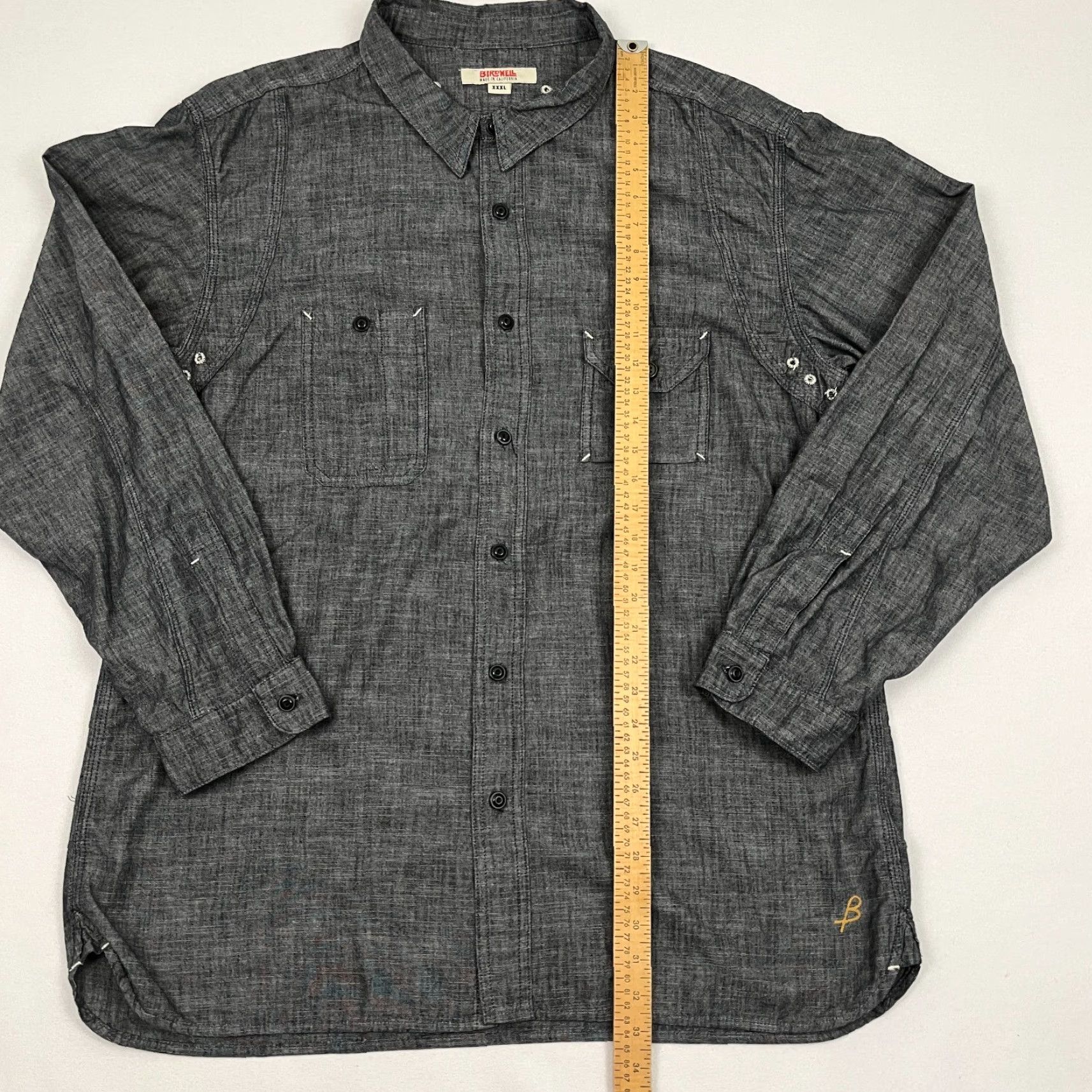 Vintage VINTAGE Birdwell Beach Brithces Shirt Mens 3XL Gray Chambray Button-Up Size US XXL / EU 58 / 5 - 5 Thumbnail