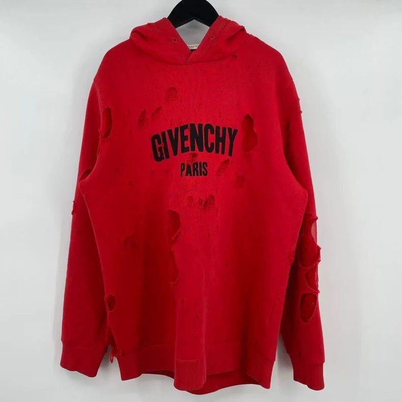Givenchy Red Big Destruction Hoodie