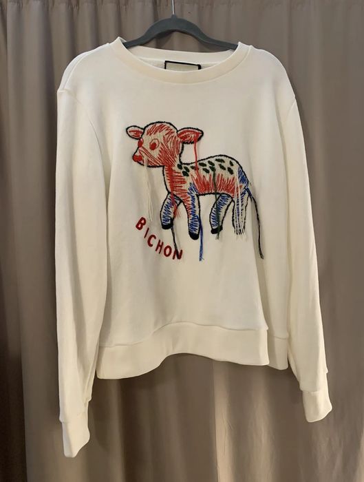 Gucci Bichon Embroidered Sweatshirt Grailed