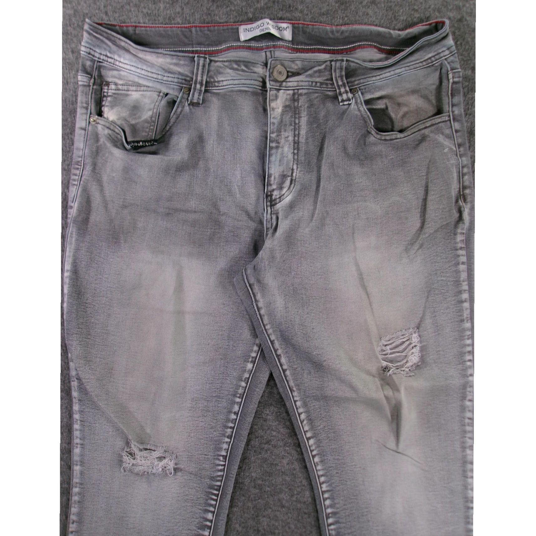 Vintage VINTAGE Indigo Wisdom Jeans Unisex Adults Regular Medium Distressed Black Denim 80s 90s Grunge Slim Tapered Ripped Size US 36 / EU 52 - 4 Thumbnail