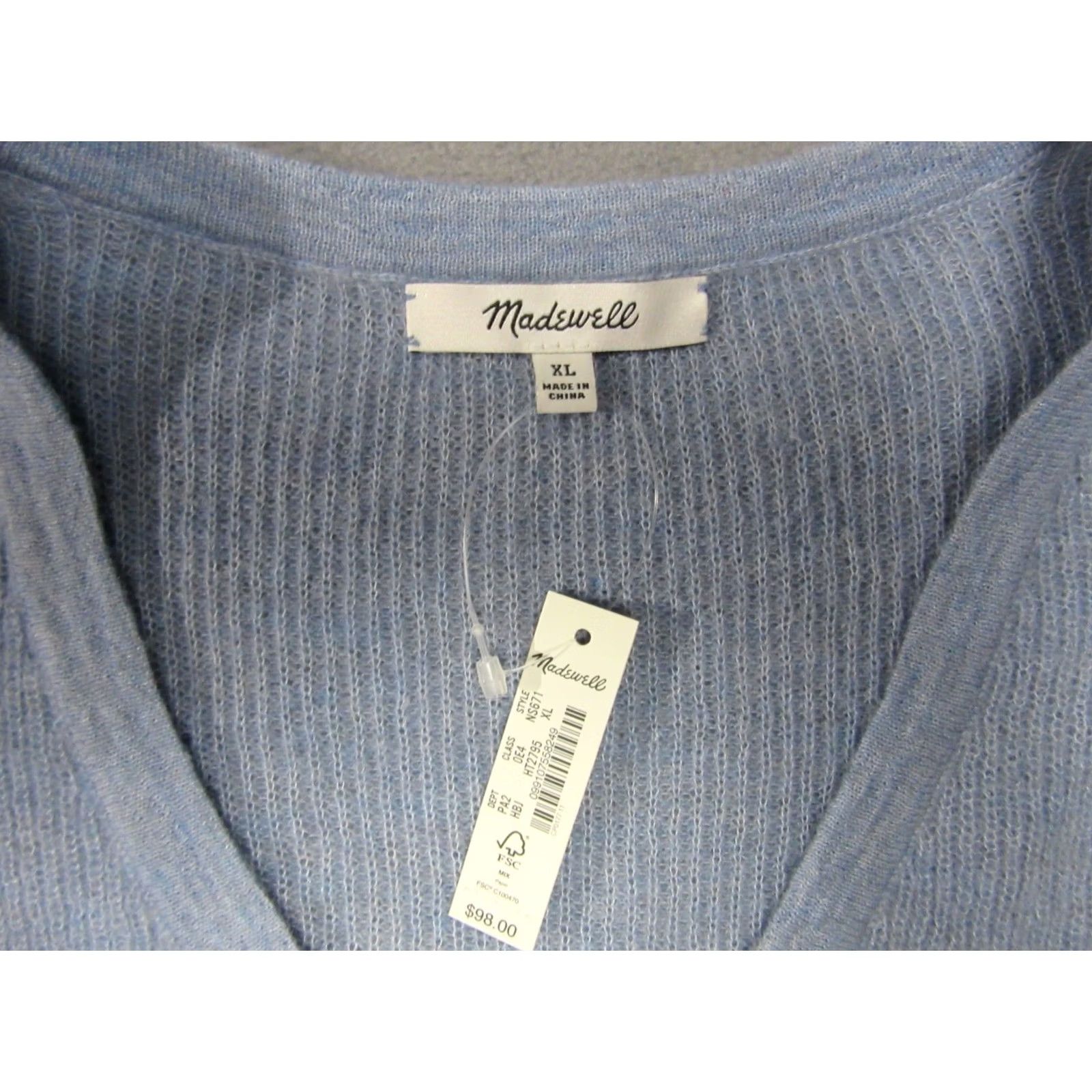 Madewell Madewell Sweater Womens XL Blue Soft Knit Alpaca Blend V Neck Luxury Size XL / US 12-14 / IT 48-50 - 2 Thumbnail