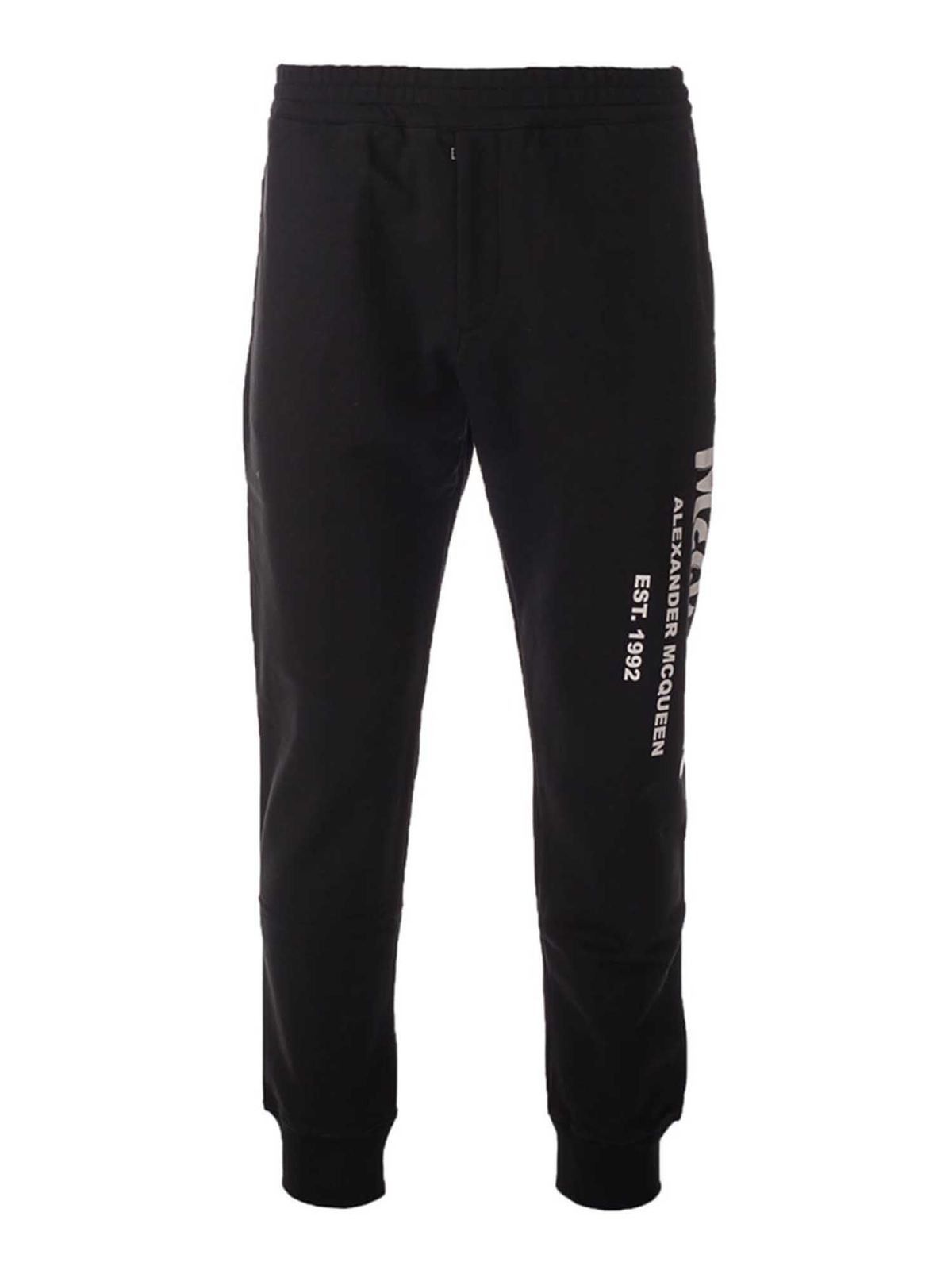 Alexander McQueen o1w1db10725 McQueen Graffiti Joggers in Black Size US 40 / EU 56 - 1 Thumbnail
