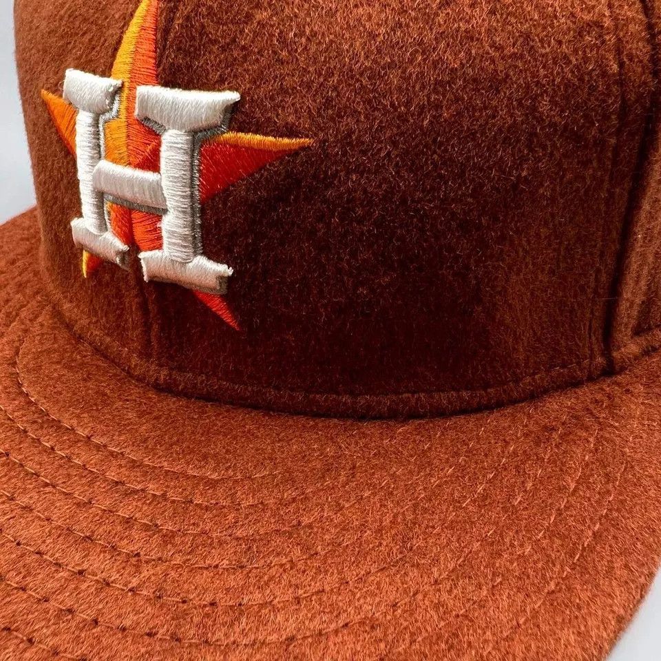 New Era Houston Astros Hat Men 7 1/4 59Fifty New Era MLB Fitted Wool Size ONE SIZE - 3 Thumbnail