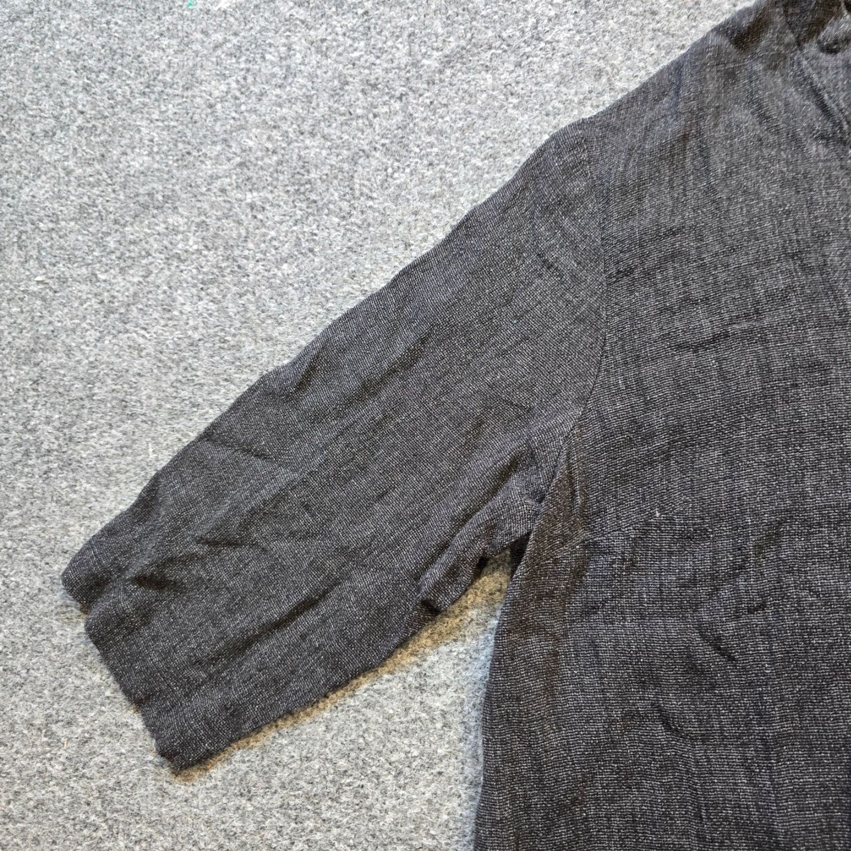 J. Jill J Jill Top Womens 14W Gray Linen 3/4 Sleeve Button-Up Shirt casual business Regular Womens Size XL / US 12-14 / IT 48-50 - 4 Thumbnail