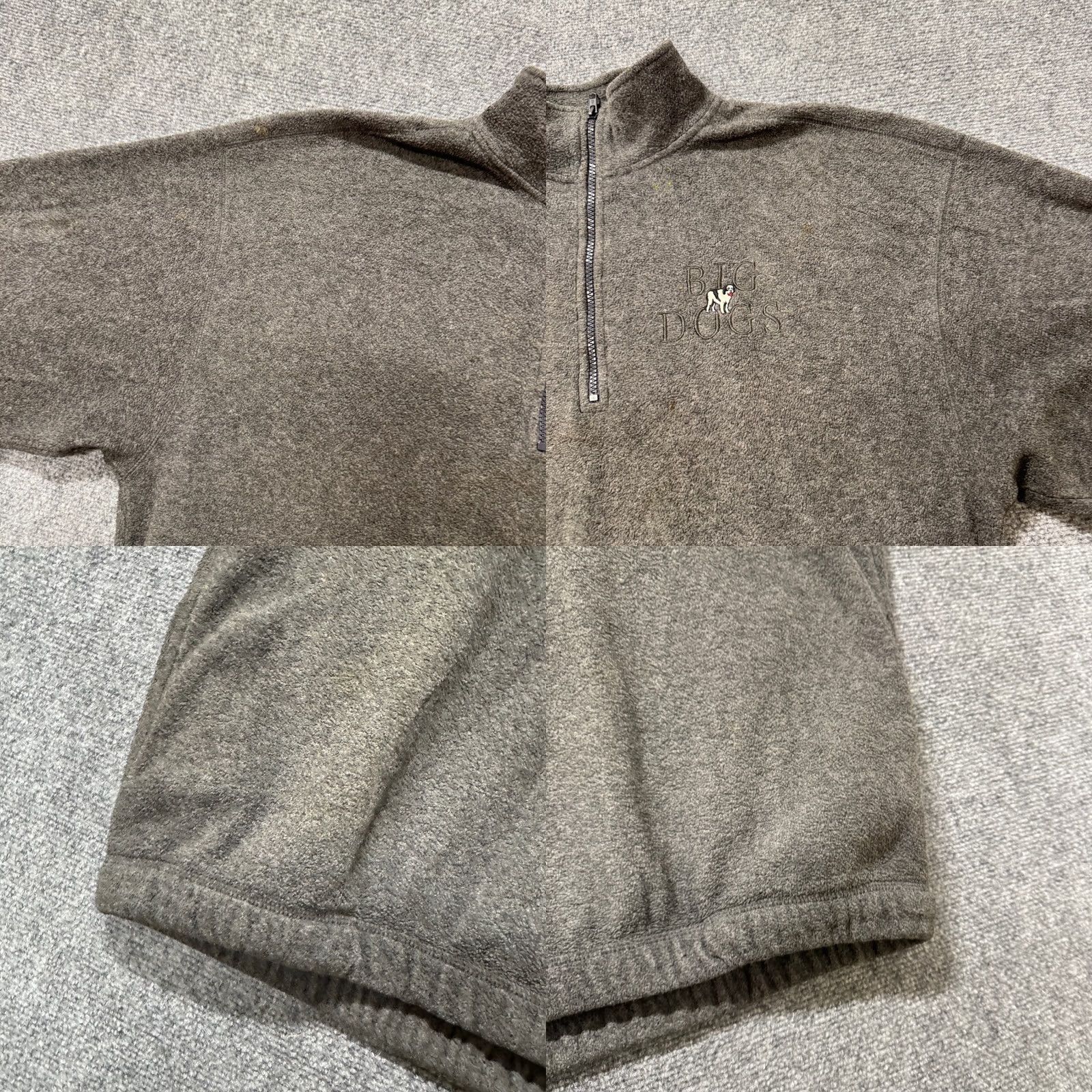 Big Dogs VINTAGE Big Dogs Jacket Men Medium Cotton Blend Fleece 1/4 Zip Up Stained Gray Size US M / EU 48-50 / 2 - 8 Thumbnail