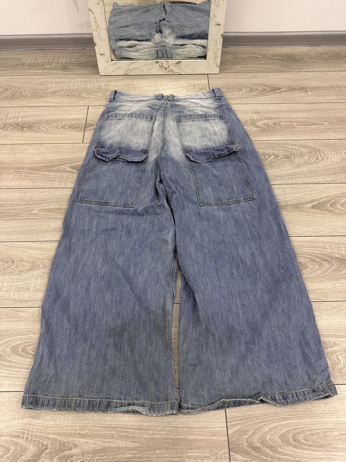 Japanese Brand Baggy Ultra Wide Leg Japanese Style Jeans Size US 32 / EU 48 - 3 Thumbnail