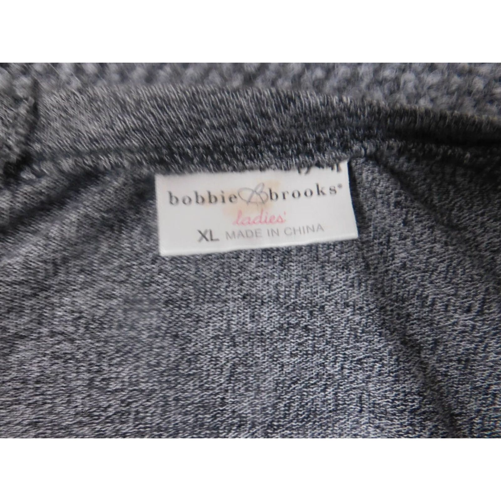 Vintage Bobbie Brooks Womens Blouse XL Gray Crew Neck Long Sleeve Pullover Stretch Casual Regular Cotton Rayon Solid Basic Classic Shirt Women Size XL / US 12-14 / IT 48-50 - 4 Thumbnail