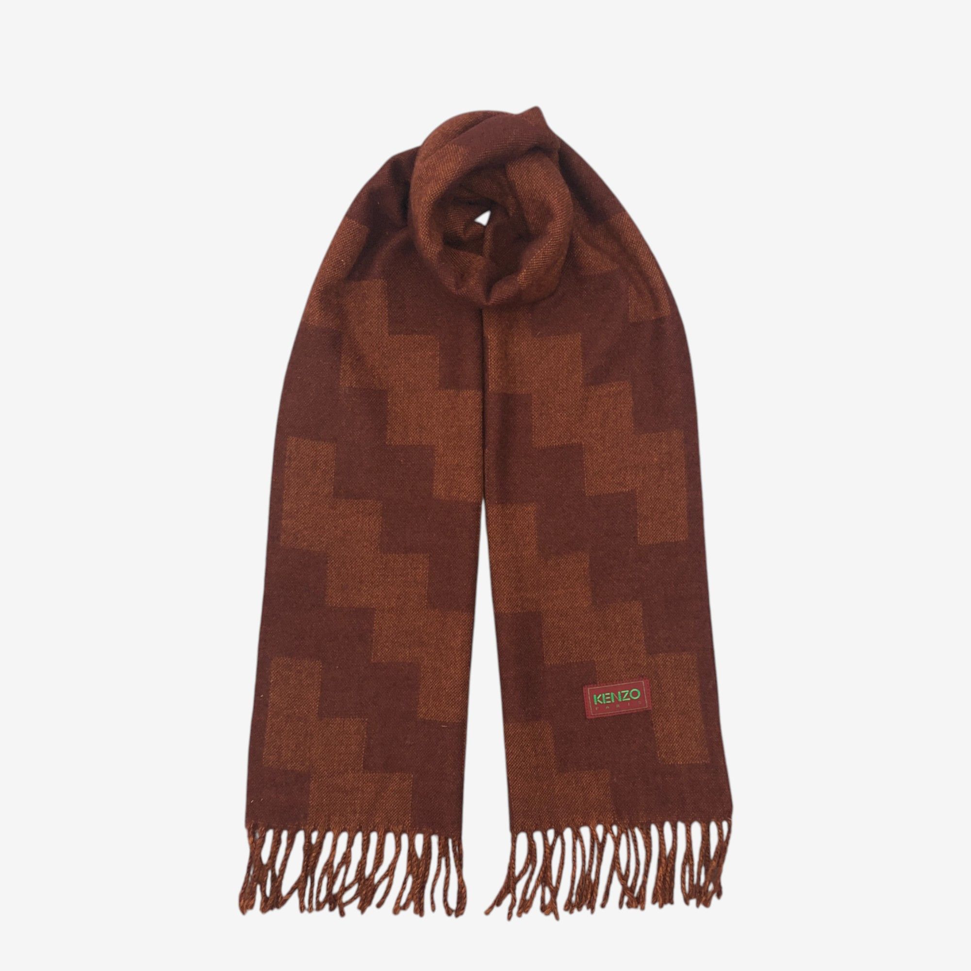 Kenzo Vintage Kenzo Scarf Muffler Wool Plaid Fringe Scarves Size ONE SIZE - 1 Thumbnail