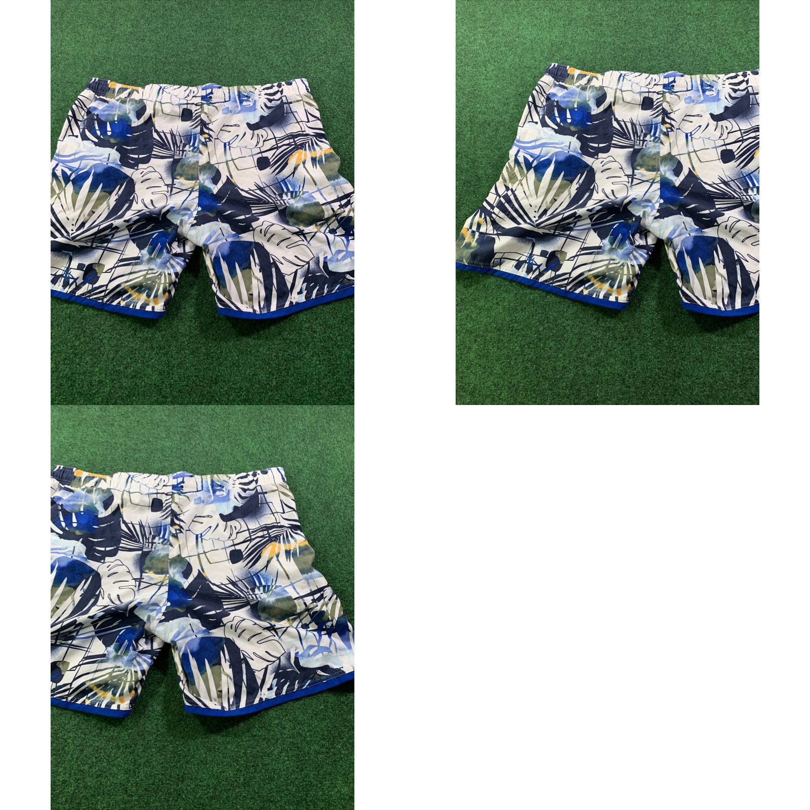 Nike Nike Swim Trunks Mens XXL Blue White Black Drawstring Pockets Mesh Lined Size ONE SIZE - 8 Thumbnail
