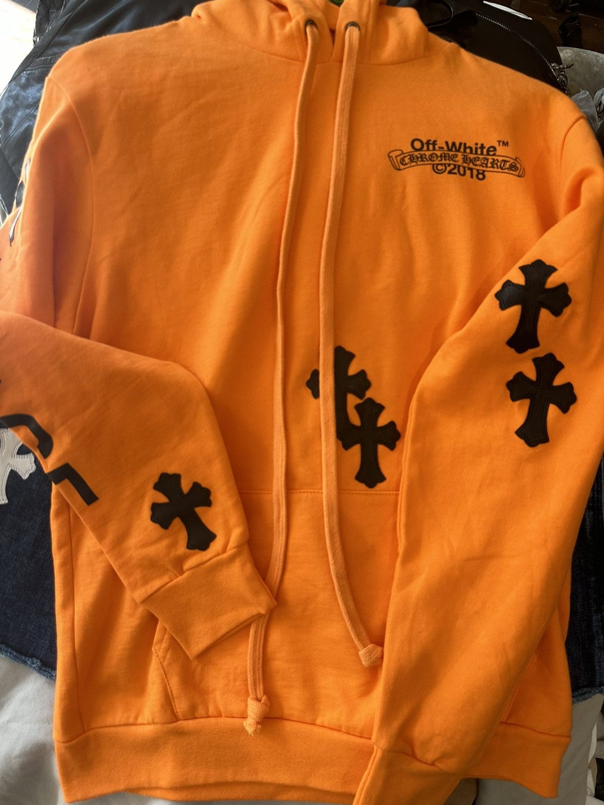 Chrome Hearts × Off-White CHROME HEARTS OFF WHITE PATCH HOODIE Size US M / EU 48-50 / 2 - 9 Thumbnail