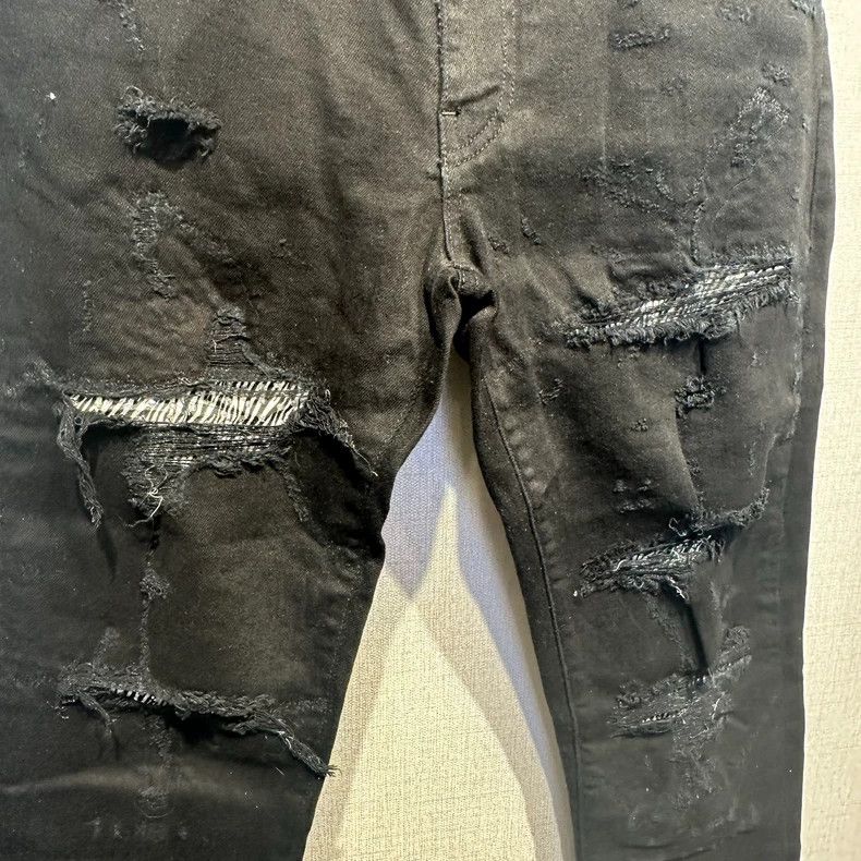 Amiri Amiri sequin zebra print distressed jeans Size US 31 - 5 Thumbnail