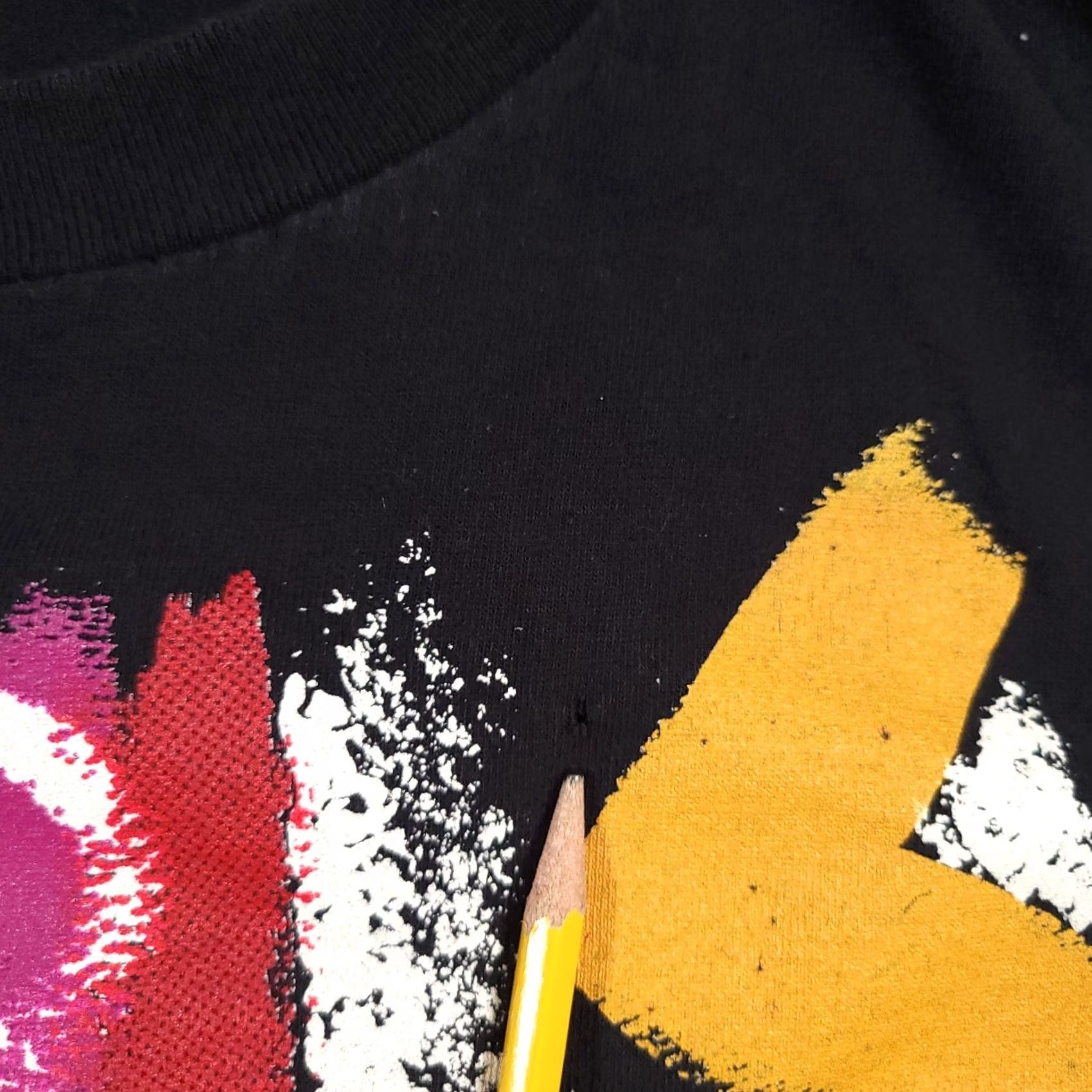 Vintage VINTAGE Marika T-Shirt Mens OSFA All Over Print Black Art Painting Abstract 90s USA Size US XL / EU 56 / 4 - 5 Thumbnail