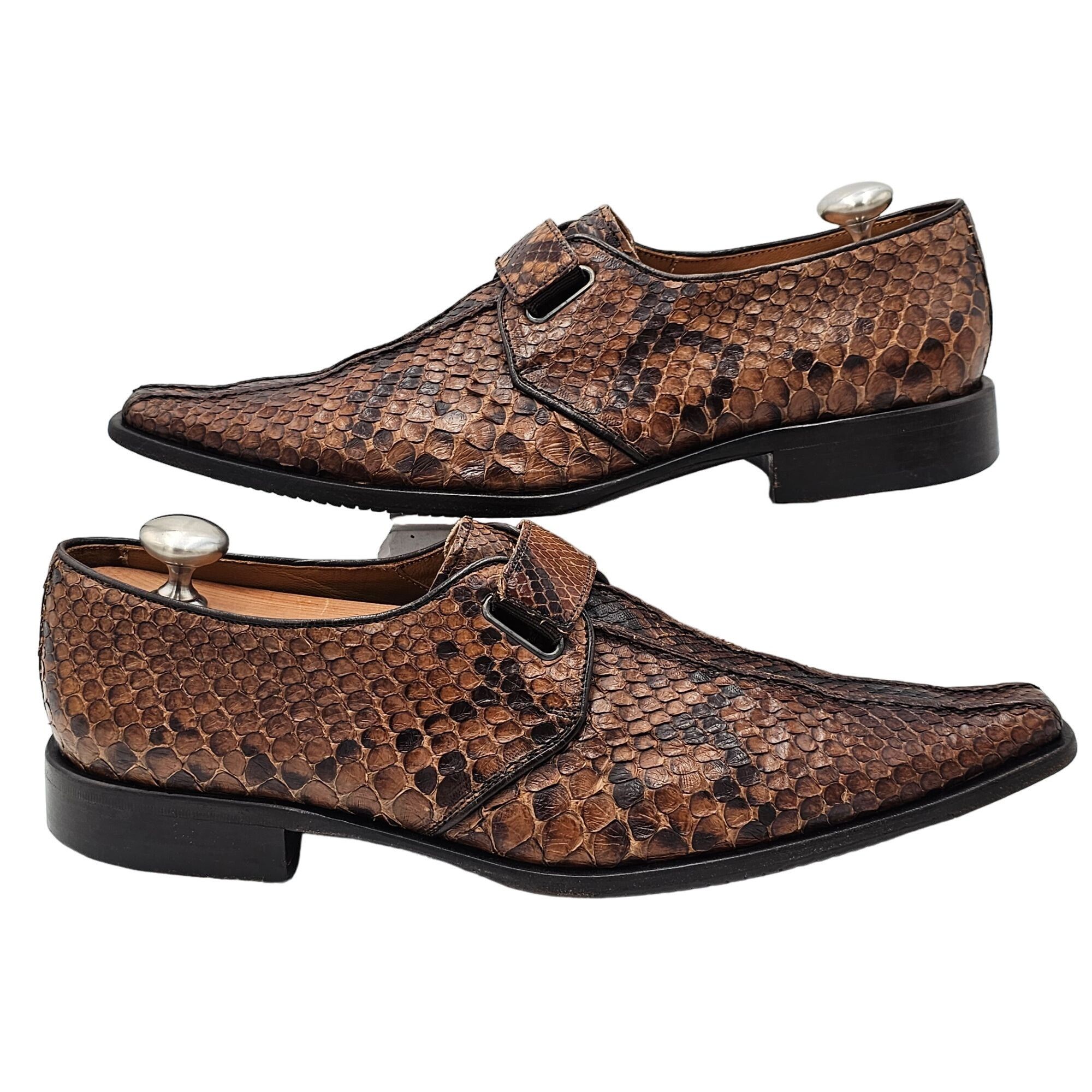 Aldo Brue Exotic Python Snake skin Aldo Brue Italy Mens size 8.5 Brown Size US 8.5 / EU 41-42 - 9 Thumbnail