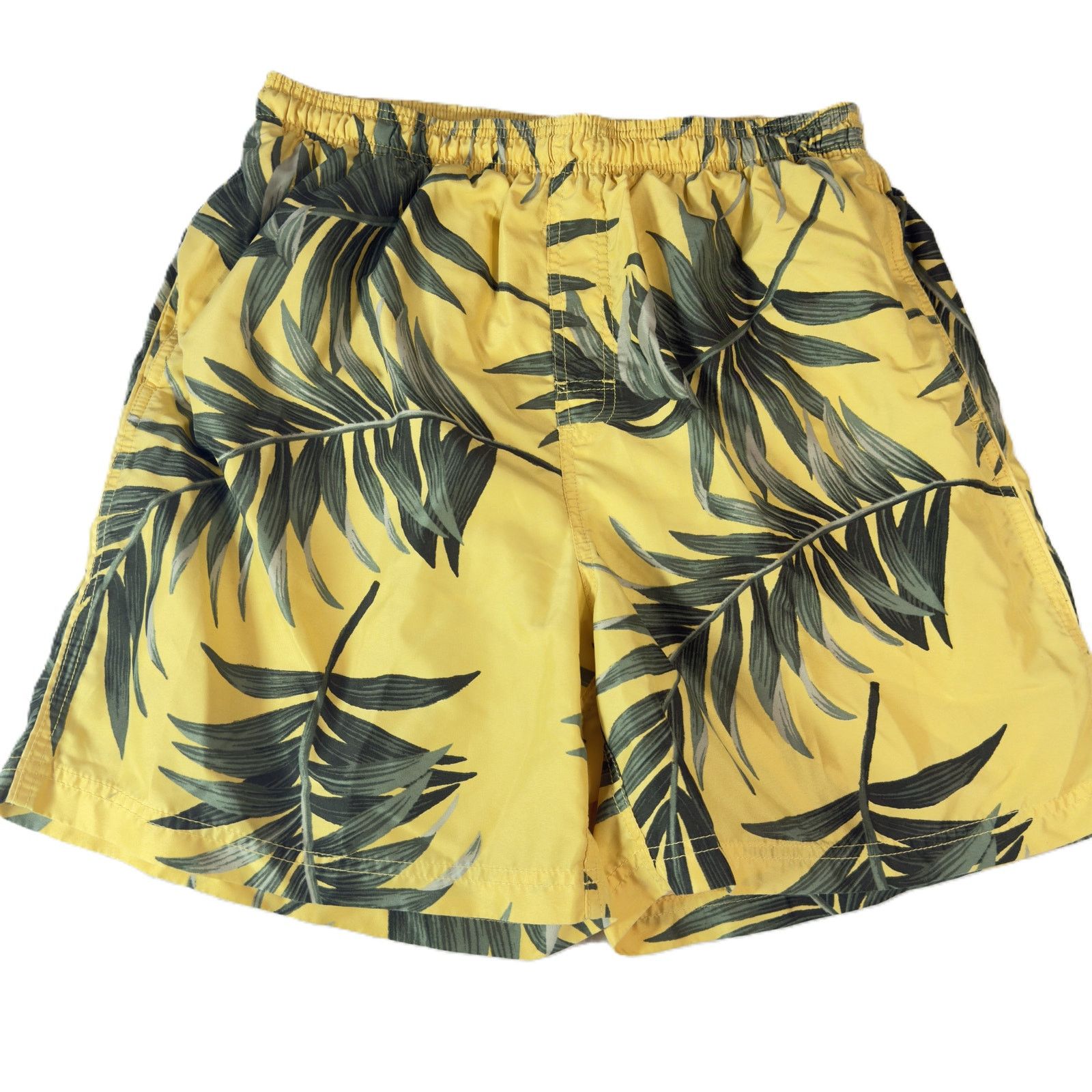 Puritan Puritan Men L Swim Trunks Yellow Tropical Leaf Lined 36/38 Size US 30 / EU 46 - 2 Thumbnail