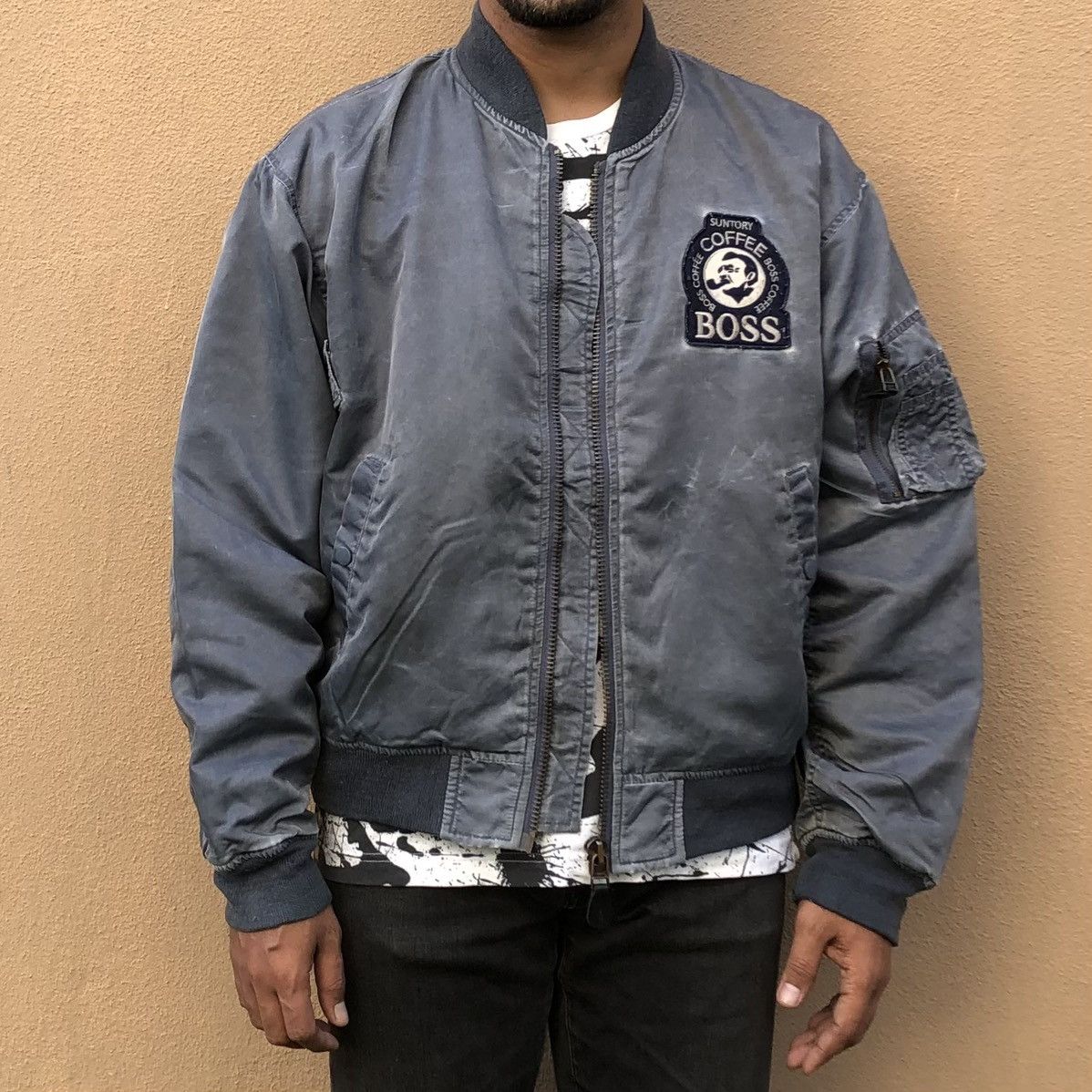 Vintage Vintage Boss Coffee Sun Faded Ma-1 Bomber Jacket Size US L / EU 52-54 / 3 - 1 Thumbnail