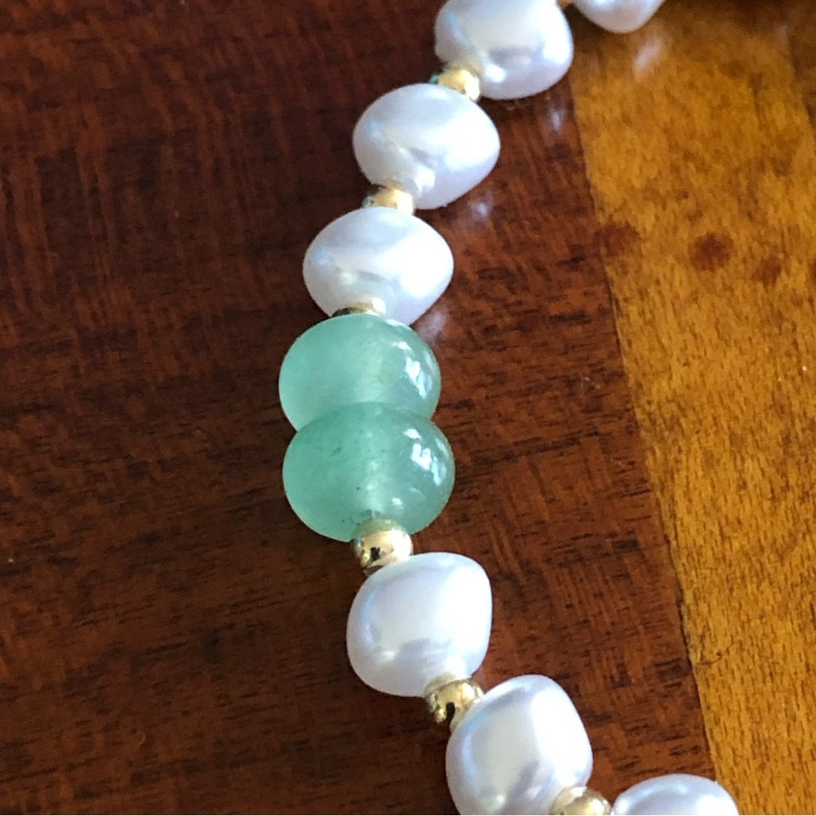 Jewelry Genuine aventurine faux baroque Pearl toggle clasp bracelet Size ONE SIZE - 6 Thumbnail