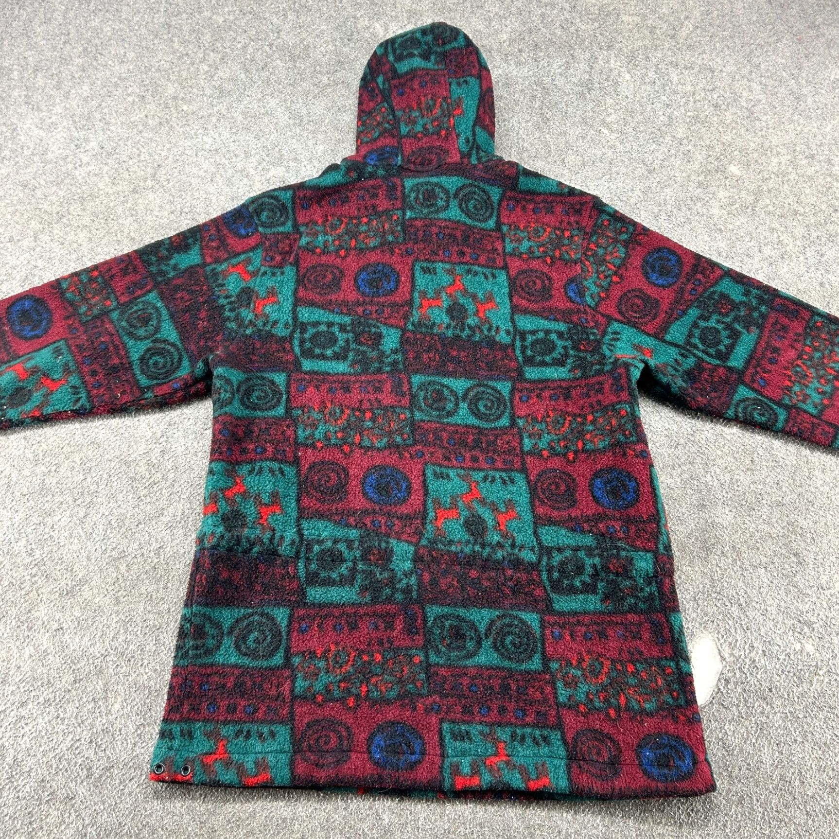 Obermeyer VINTAGE Obermeyer Jacket Womens M Red Green 1/2 Zip Tribal Fleece Abstract 90s Size M / US 6-8 / IT 42-44 - 7 Thumbnail