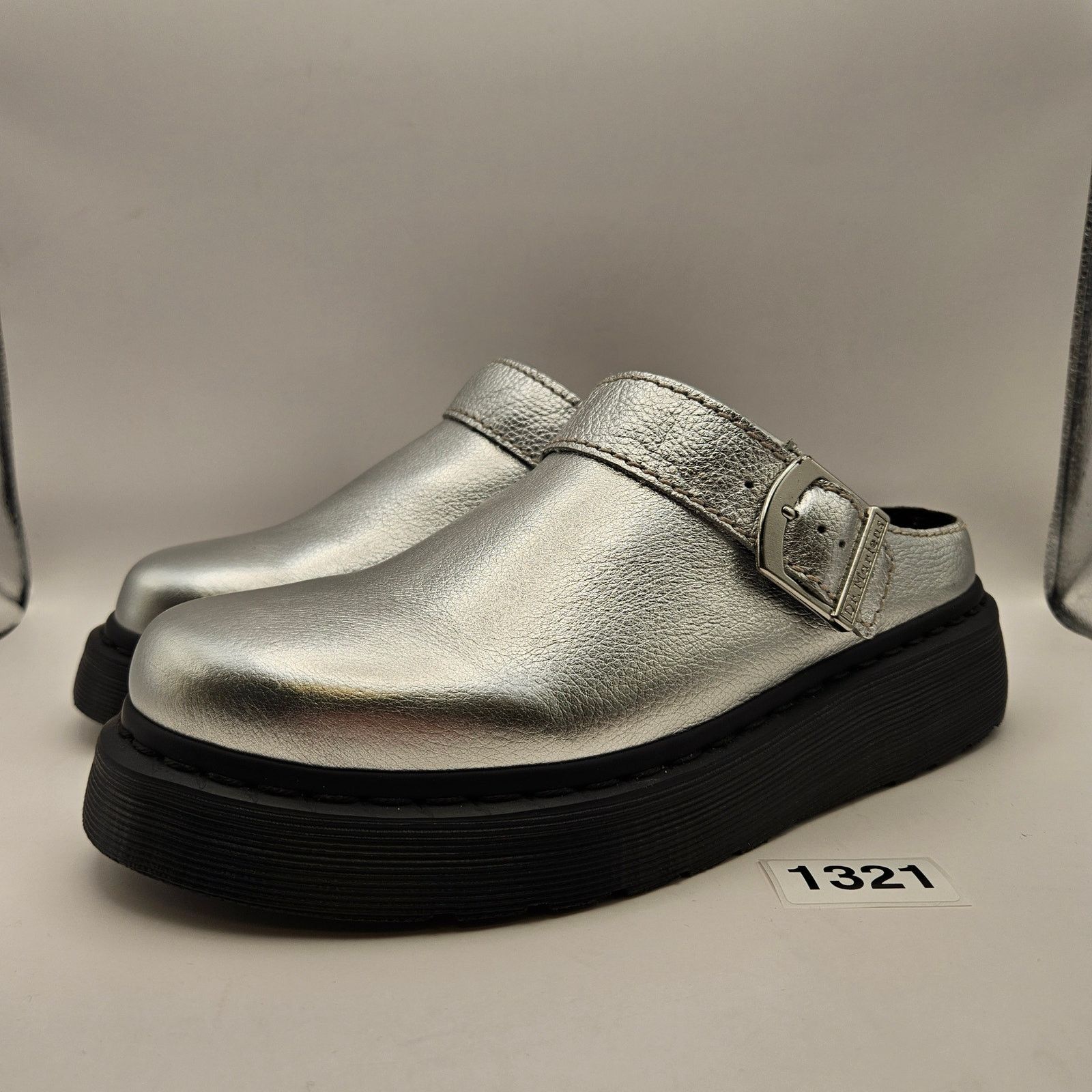 Dr. Martens DR. MARTEN'S MEN'S 8 WOMEN'S 9 LAKETEN SILVER BLACK SLINGBAK Size US 9 / IT 39 - 1 Thumbnail