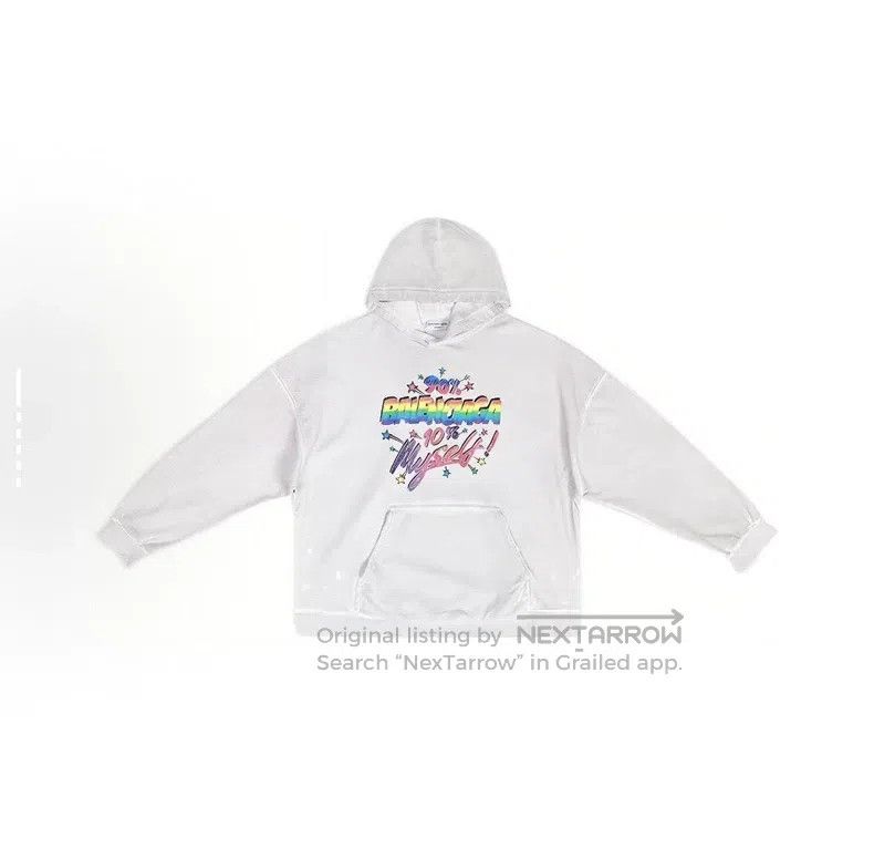 Balenciaga Balenciaga Colorful Letter Pattern Printed Hooded Long Sle Size S / US 4 / IT 40 - 3 Thumbnail