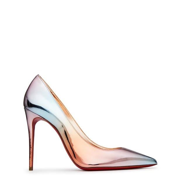 Christian Louboutin Kate 100mm Metallic Leather Pumps Size US 8 / IT 38 - 1 Thumbnail