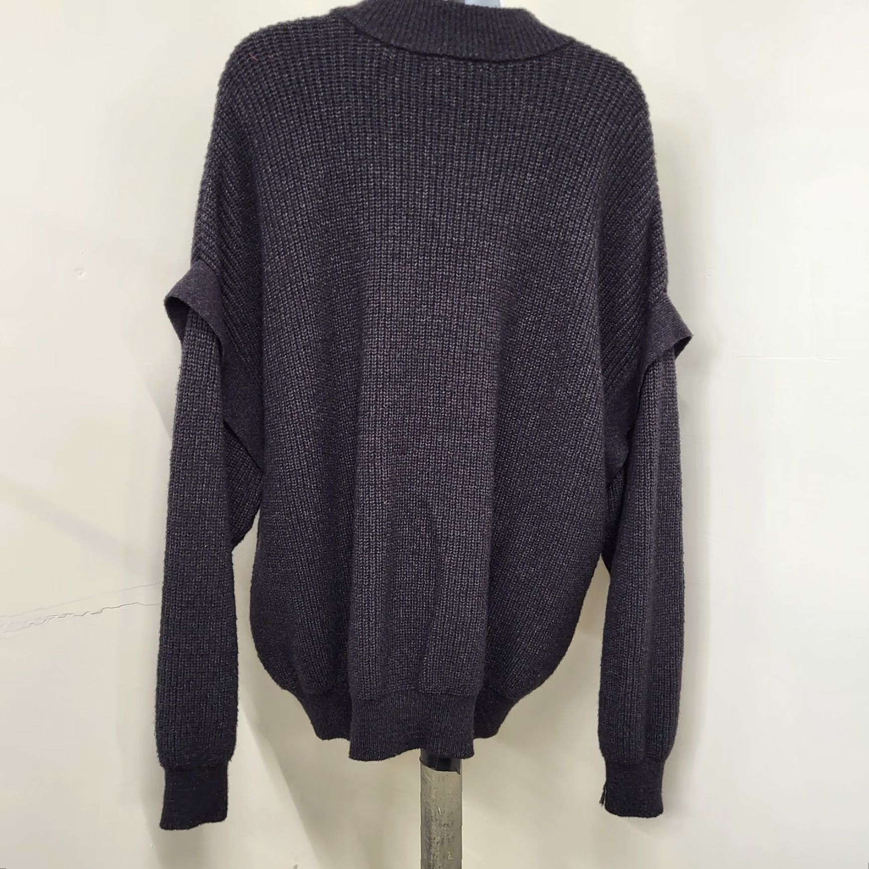Vintage Terra & Sky Women's 1X Long Sleeve Mock Neck Knit Pullover Sweater Black Size XL / US 12-14 / IT 48-50 - 3 Thumbnail