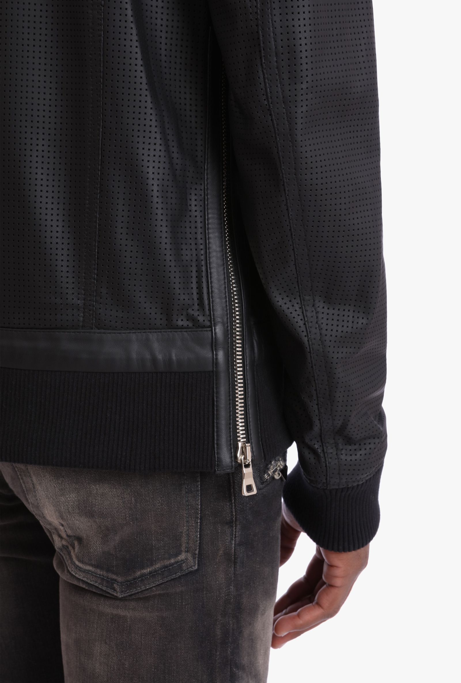 Balmain Balmain perforated leather zip-up hoodie Size US M / EU 48-50 / 2 - 6 Thumbnail