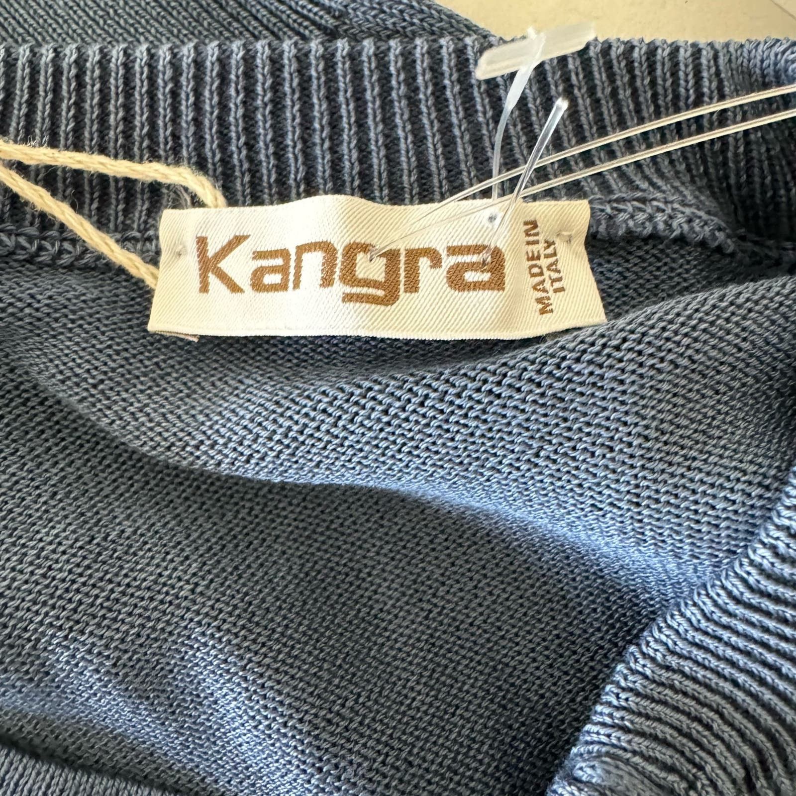 Other KANGRA 100% Cotton Crewneck Sweater Slate Blue Size 48 Size M / US 6-8 / IT 42-44 - 4 Thumbnail