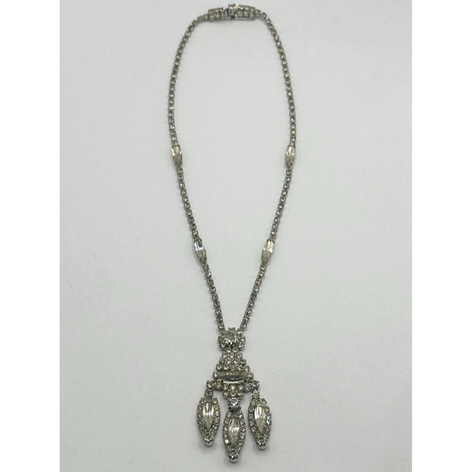 Vintage glass rhinestone collar necklace