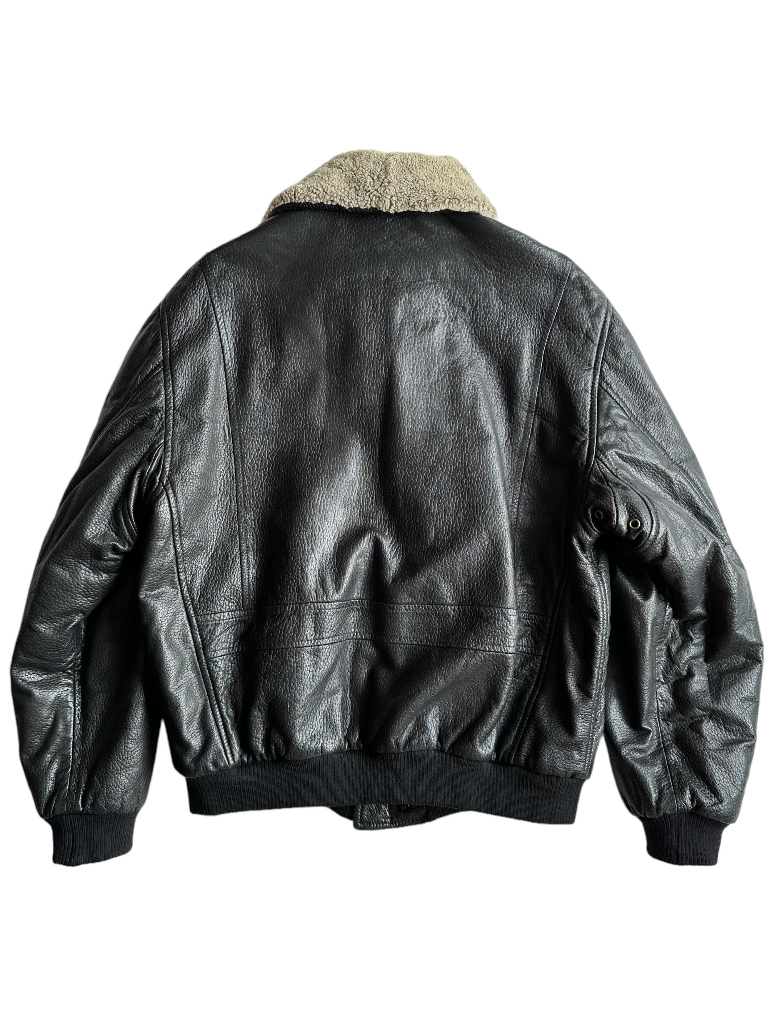 Mandelli Enrico Mandelli Black Leather Aviator Jacket (IT50/M-L) Size US M / EU 48-50 / 2 - 4 Thumbnail