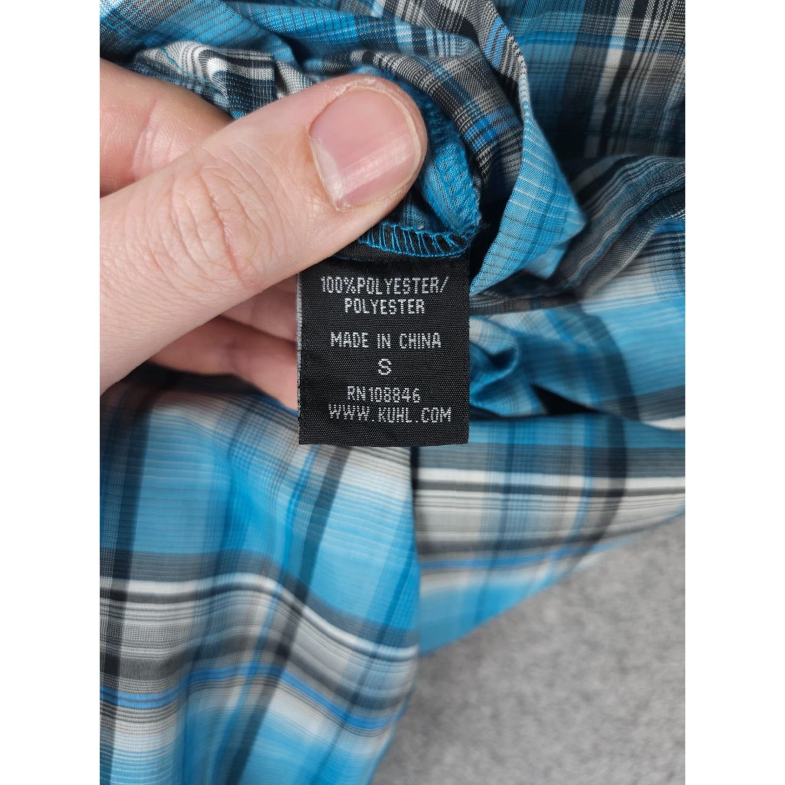 Vintage Kuhl Eluxur Shirt Men's Small Blue Plaid Button Up Short Sleeve UPF 30 Poly Size US S / EU 44-46 / 1 - 4 Thumbnail