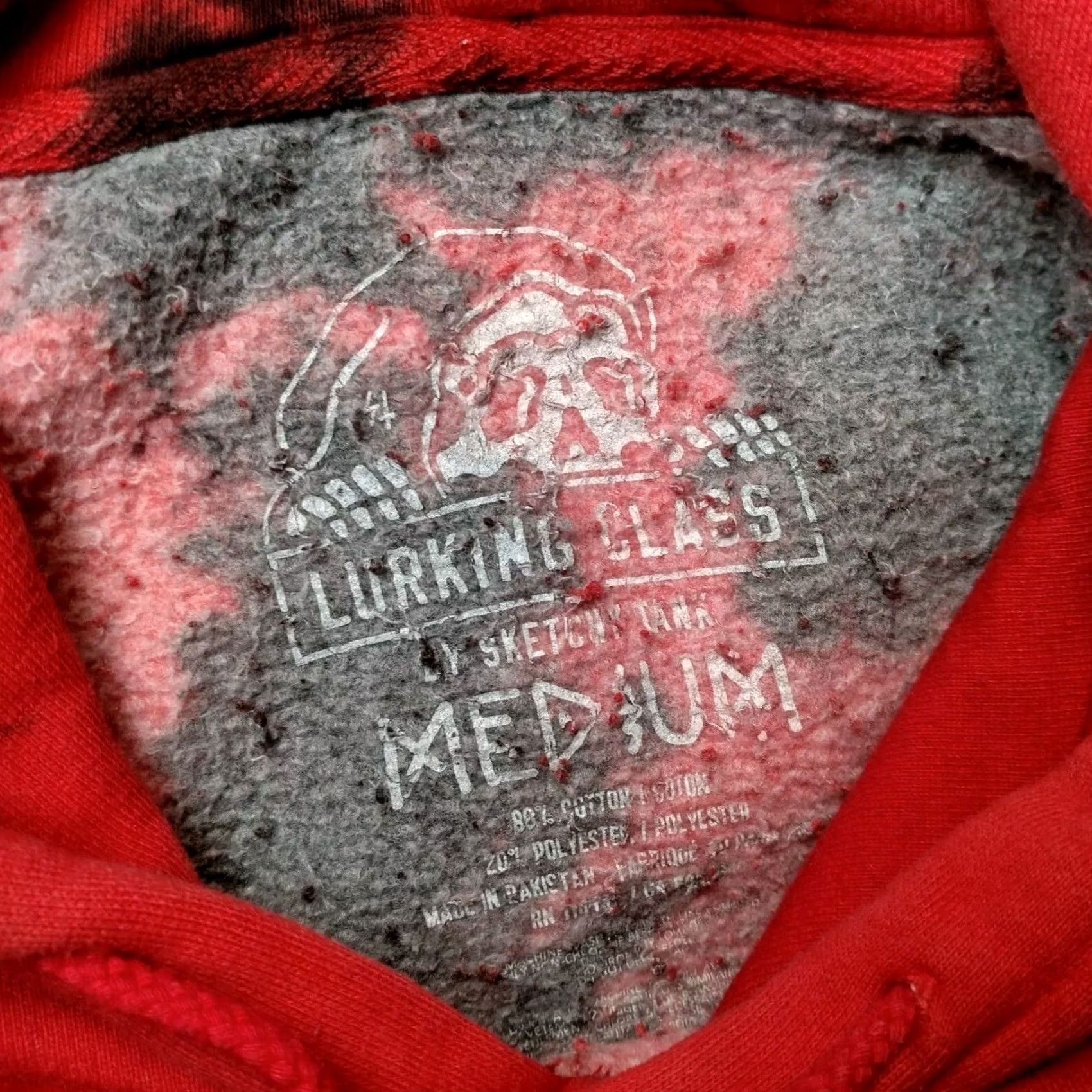 Vintage Sketchy Tank Lurking Class Hooded Sweatshirt Hoodie M Red Tie Dye Reaper Logo Men Pullover Knit Cotton Blend Long Sleeve Drawstring Neon Size US M / EU 48-50 / 2 - 6 Thumbnail