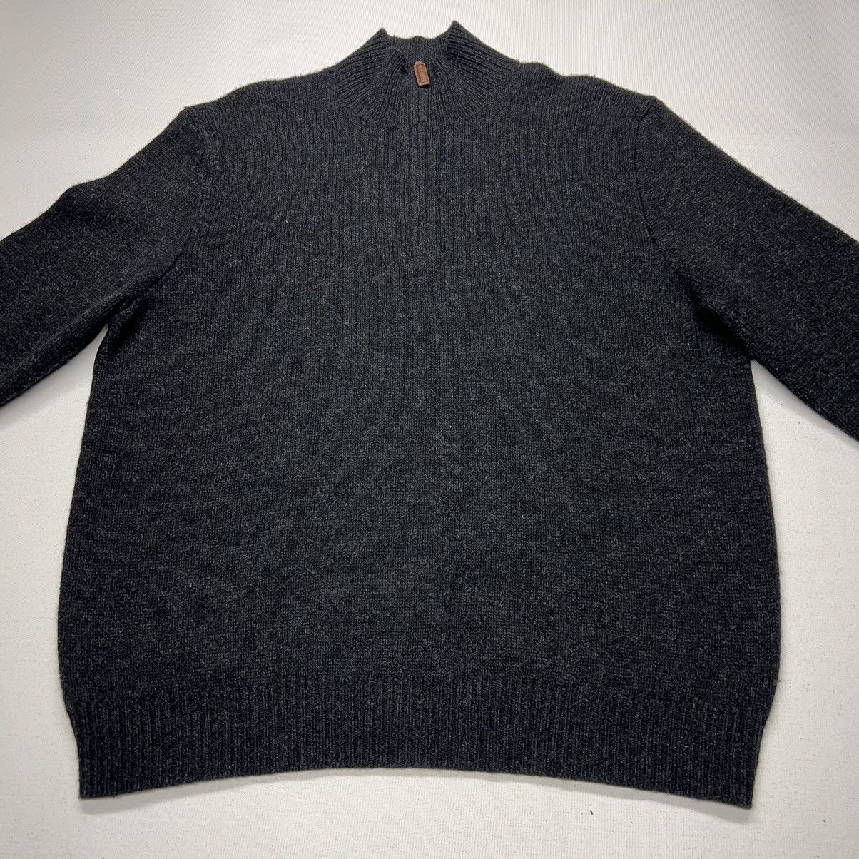 Polo Ralph Lauren Polo Ralph Lauren 1/4 Zip Sweater Grey Lambs Wool Pullover Size US L / EU 52-54 / 3 - 2 Thumbnail