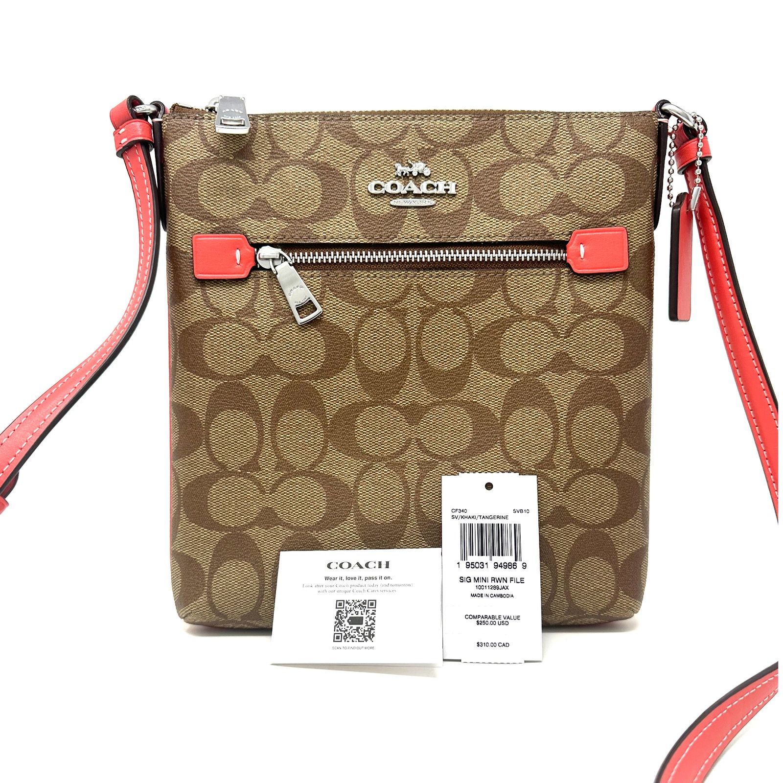 Coach Coach Mini Rowan File Bag Signature Canvas Khaki CF340 Size ONE SIZE - 5 Thumbnail