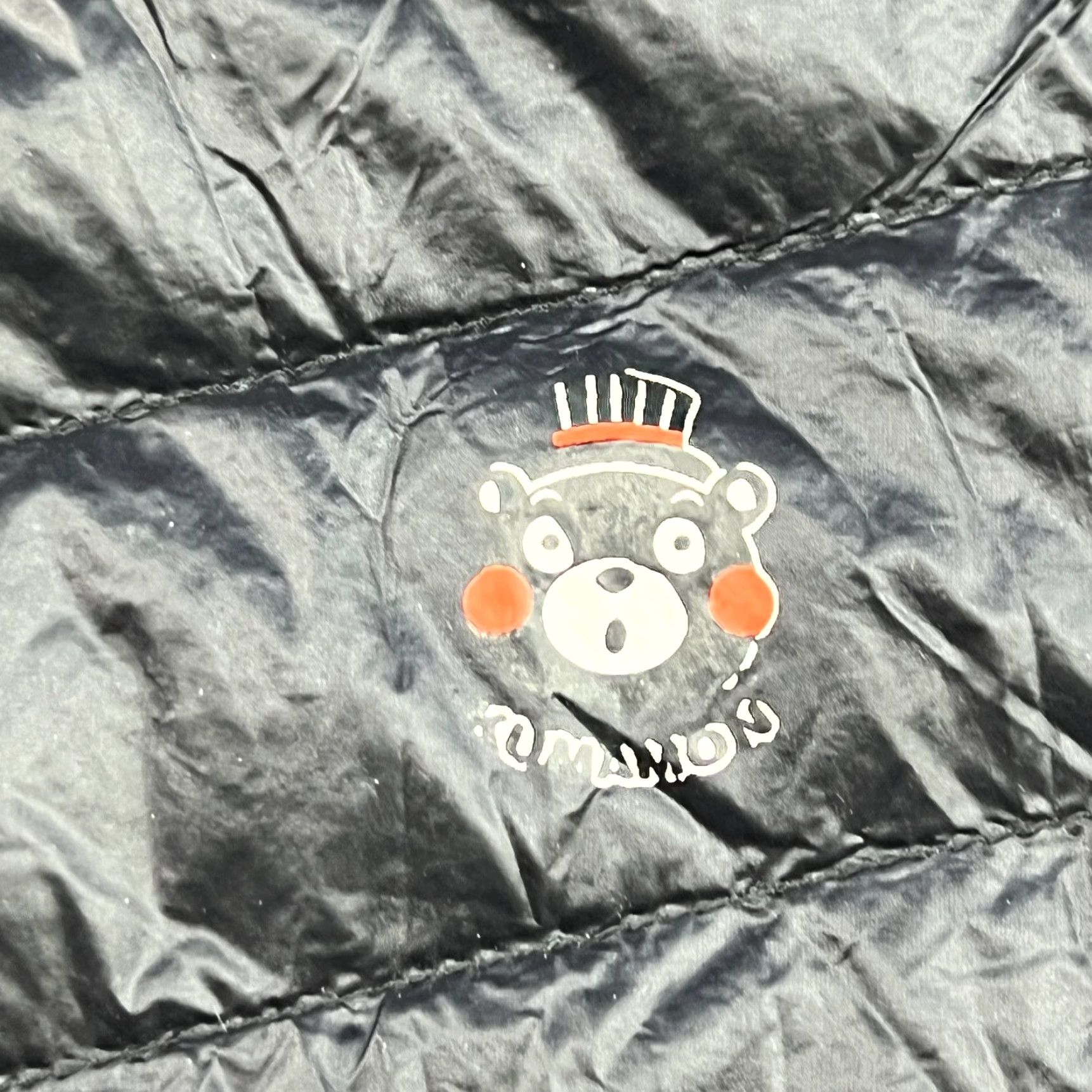 Vintage KUMAMON Mens Down Jacket Large Full Zip Black Mascot Cartoon Jacket Regular Mens L Black Down Puffer Zipful Wearable Bagged Packable Japan Mascot Size US L / EU 52-54 / 3 - 4 Thumbnail