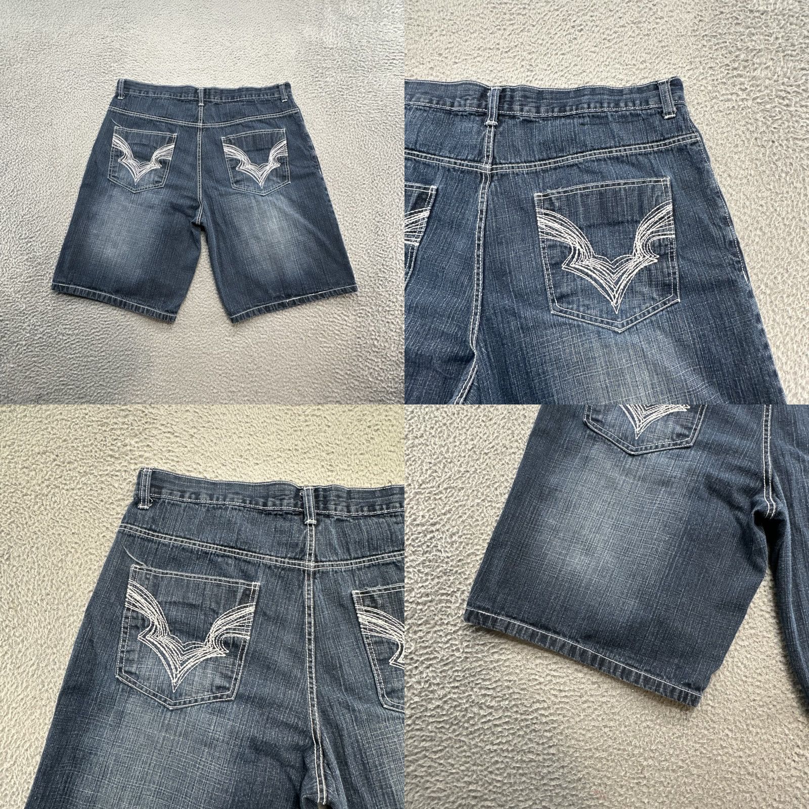 Southpole VTG Southpole Shorts Mens 42 DarkWash Blue Denim Baggy 90s Jorts Bermuda Size US 42 / EU 58 - 9 Thumbnail