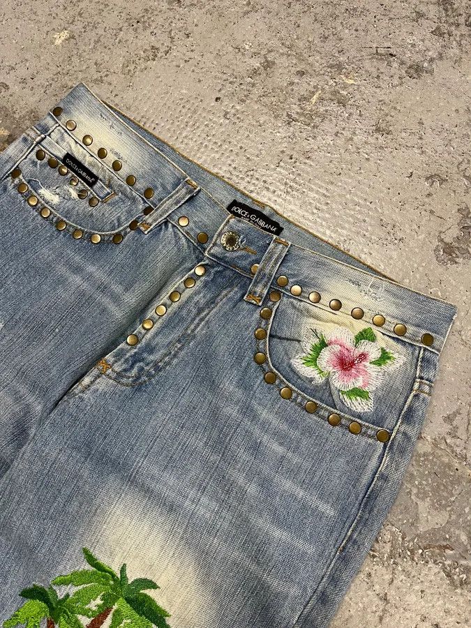 Dolce & Gabbana SS2006 Dolce & Gabbana Honolulu Distressed Denim Jeans Size US 30 / EU 46 - 6 Thumbnail