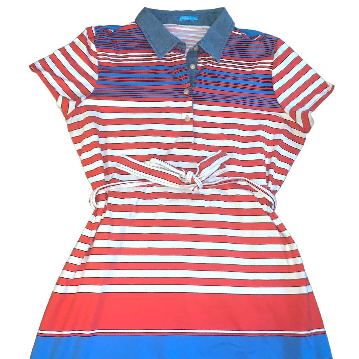 J.McLaughlin J. MCLAUGHLIN Striped Denim Collar Catalina Dress Size XXL / US 16-18 / IT 52-54 - 2 Thumbnail