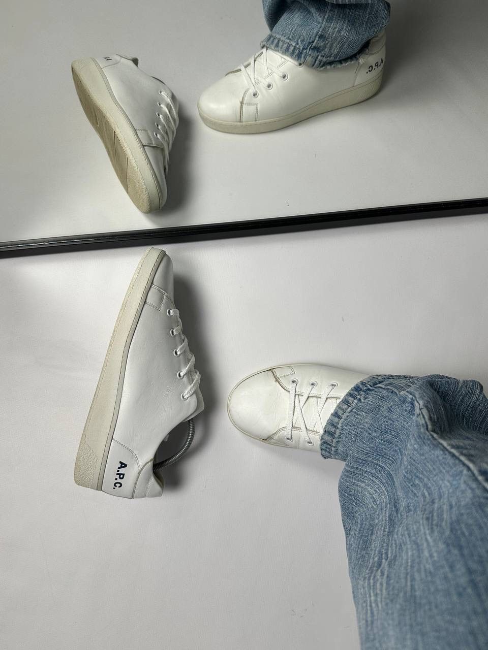 A.P.C. A. P. C. White Leather Shoes APC Size US 8.5 / EU 41-42 - 1 Thumbnail