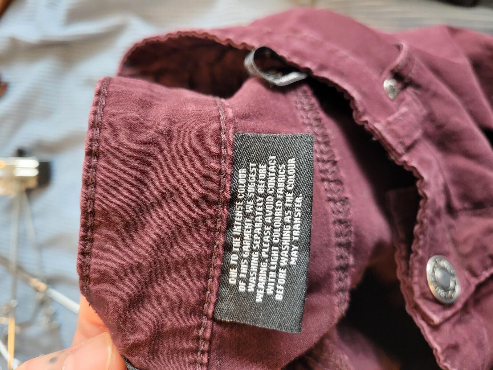 Buffalo David Bitton Burgundy Slim Fit Pants Size 28" / US 6 / IT 42 - 3 Thumbnail
