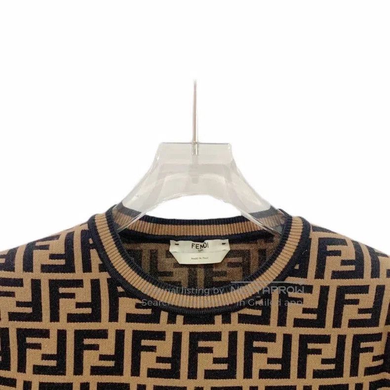 Fendi Fendi Brown Knit Long Sleeve Top. Size US M / EU 48-50 / 2 - 4 Thumbnail