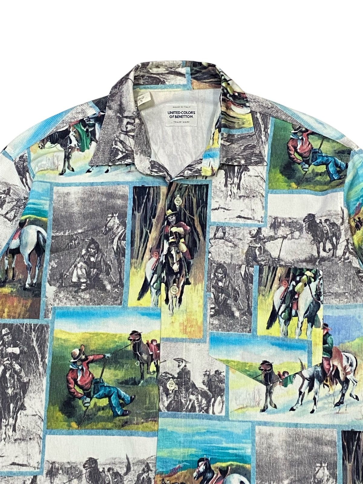 United Colors Of Benetton United Colors Of Benetton Cowboys Printed Shirt Button Ups Size US S / EU 44-46 / 1 - 6 Thumbnail