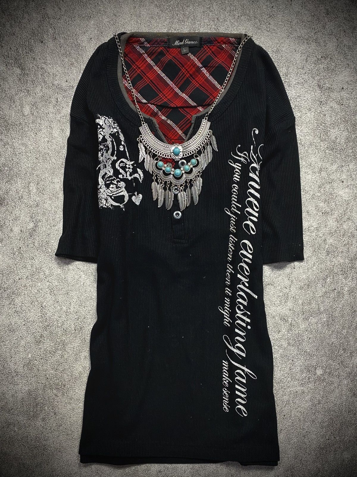 Japanese Brand 00s Mind Games Japanese Poem Punk Tee Size US M / EU 48-50 / 2 - 1 Thumbnail