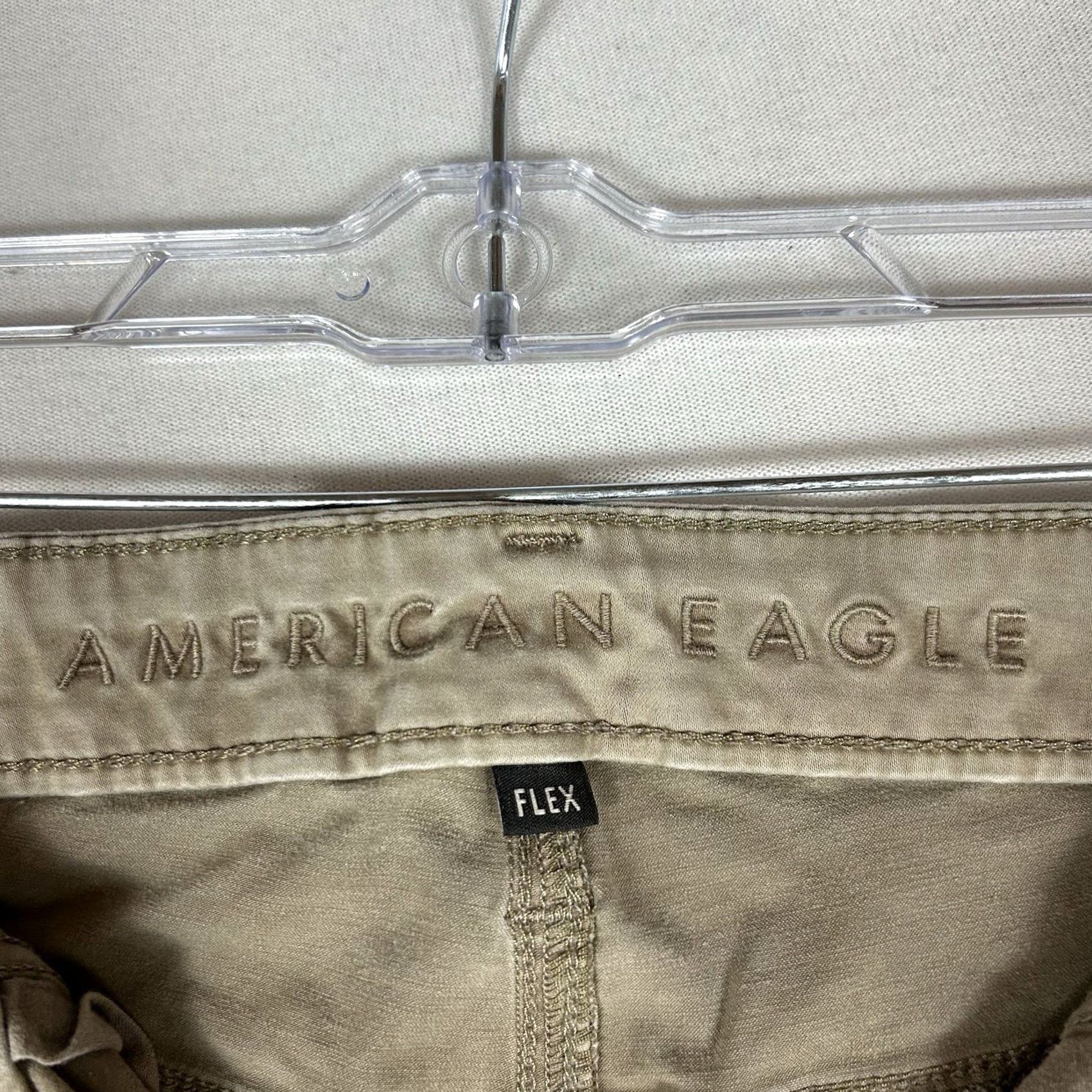 American Eagle Outfitters American Eagle Outfitters Jeans Khaki Pants Slim 30x32 Beige Tan Mid Rise Mens Skinny Pockets Stretch Beig e Size US 30 / EU 46 - 5 Thumbnail